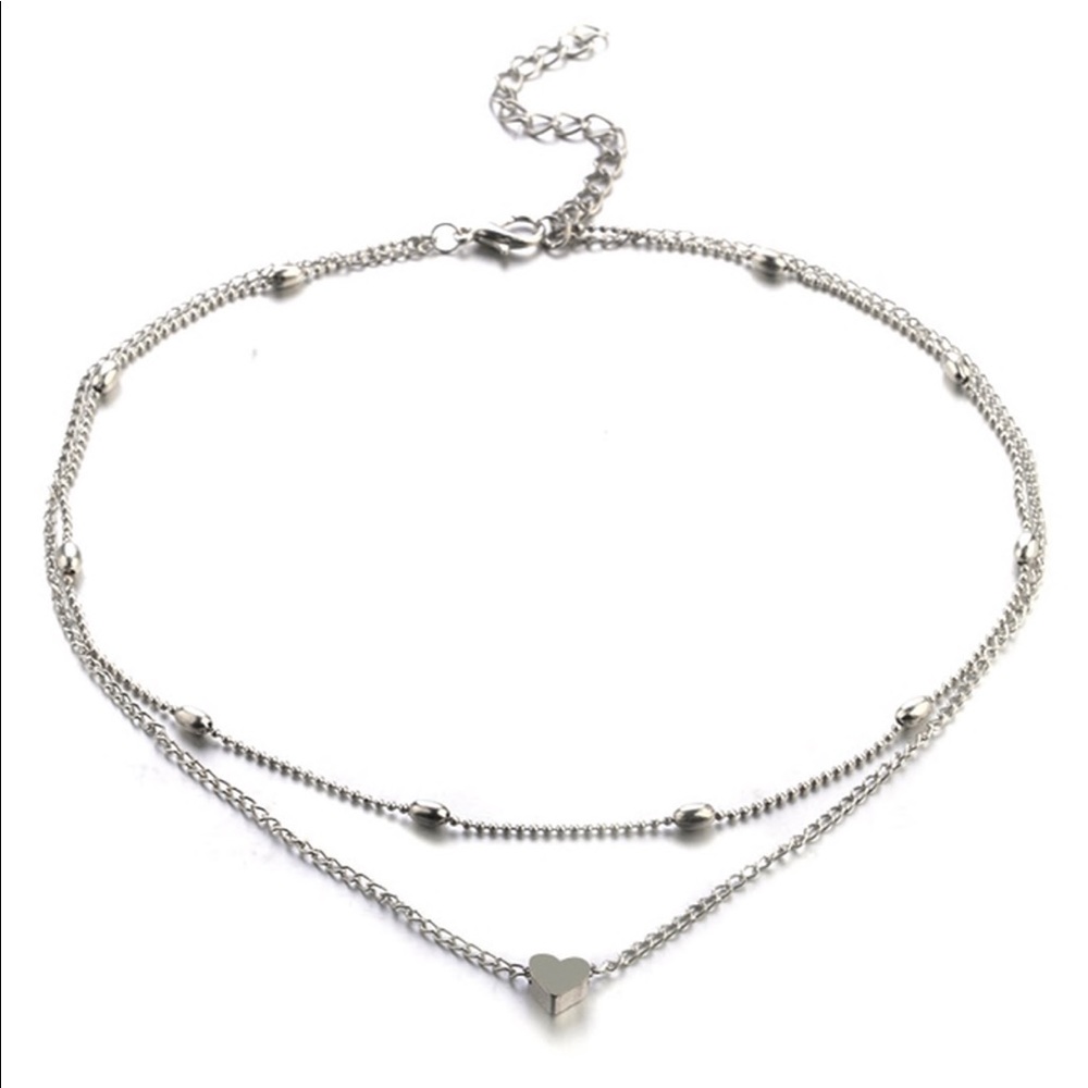Last 2! 💕 Double layer heart necklace choker - Picture 4 of 4